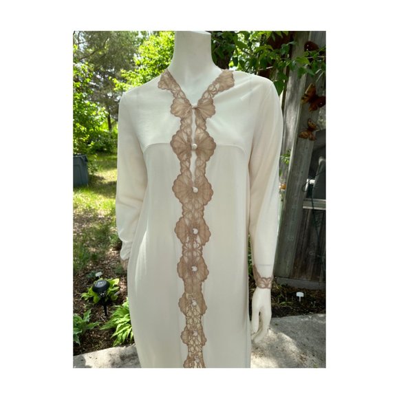 60s Emilio Pucci Dressing Gown Robe for Formfit Rogers Column Maxi Art Deco Lace - Picture 4 of 13